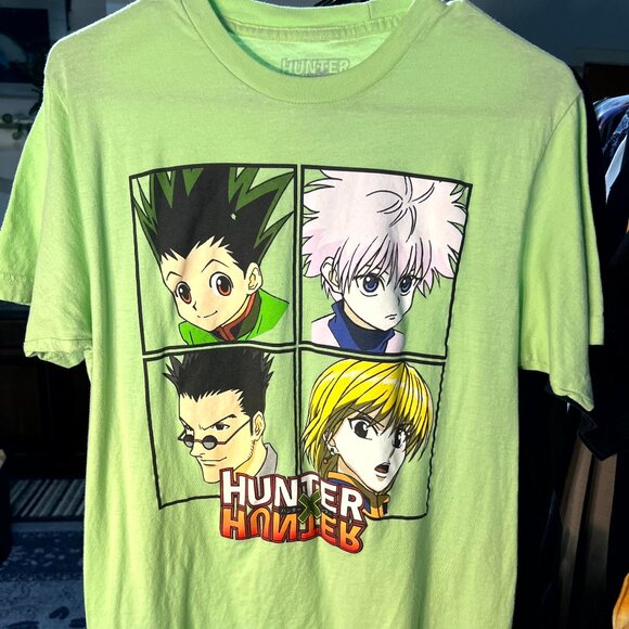 Hunter X Hunter Green Boxed Character 100% Cotton Tee T-Shirt SZ Med - DEADSTOCK - Picture 1 of 3